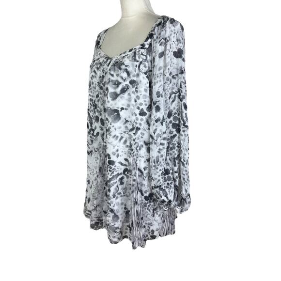 AllSaints Sanina Waktu Long Sleeve Mini Dress V-Neck Animal Print Size 2 NEW - Picture 8 of 11